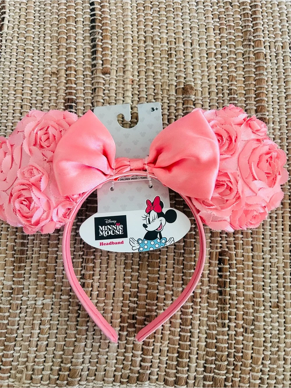 Disney Minnie Mouse Pink Rose Bow Headband